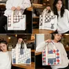 Bolso Tote de Lona y Piel, Bolso de Mano de Moda de Gama Alta, Bolsa de Compras, Bolsa Ecológica, Bolso de Lona de Gran Capacidad