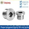 Cabeça de soquete hexagonal de aço inoxidável 304 com plugue de borda flange face plugue de óleo vedação de óleo rosca interna plugue de parafuso de encaixe de tubo din908