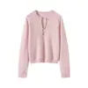 ¡Solo quiero tenerlo! Suéter 100% cachemira pura para mujer, tejido de punto con cuello en V, camisa base versátil de color liso, nuevo suéter de invierno