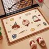 Tapete de Pelúcia Imitação de Caxemira com Desenho de Cachorro, Tapete de Chão para Banheiro Absorvente de Água, Tapete Espesso Antiderrapante para Pés, Tapete para Porta de Banheiro