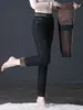 9219 pantalones de invierno ajustados tipo lápiz prenda exterior base cintura alta elástico mom pantalones para mujeres de mediana edad de mediana edad y mayores jeans suaves
