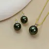 Pendientes de Perla de Princesa con un Toque de Lujo, Gris Plateado, Tachuelas de Perla Simples y Versátiles, Juego de Colgante de Nácar para Mujer, Transmisión en Vivo
