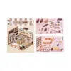Pegatinas de paisajismo lindas y creativas material para diario de chicas pegatinas diy cabaña 3d escena miniatura
