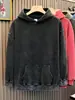 Sudadera Retro Desgastada Lavada con Agua Talla Grande para Hombres y Mujeres Marca de Moda Top Casual de Peso Pesado