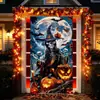 Pegatinas de Puerta de Halloween, Cubiertas de Puerta, Decoraciones de Fantasma Calabaza Aterradora, Montaje de Atmósfera para Fiesta de Casa Embrujada, Tela de Fondo, Venta al por Mayor Transfronteriza