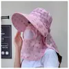 Sombrero de Sol Integrado para Exteriores Anti-ultravioleta Sombrero para Recoger Té de Verano Sombrero Protector Solar para Mujer Sombrero de Sol de Otoño y Verano Protector Solar que Cubre el Rostro
