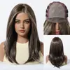 Novo Produto, Peruca Mono Sem Cola, Seda Importada, Sem Cola, Repartição Livre, Cabelo Longo Reto Dourado Degradê, Peruca de Cabeça Inteira