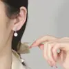 Aretes de Perla para Mujer, Joyería para Orejas de Plata 925, Clavos para Orejas de Lujo Ligero de Gama Alta, Aretes de Estrella, Joyería de Perla de Concha y Circonita Regalo
