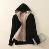 Nueva sudadera con capucha gruesa de lana de cordero forrada de forro polar para otoño e invierno, cárdigan deportivo casual holgado para hombre, chaqueta cálida