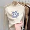 Nueva colección de otoño e invierno: Camiseta base de cuello alto para niñas, top infantil simple y versátil, camiseta de terciopelo alemán de manga larga para niñas pequeñas