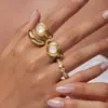 Anillos de Acero Inoxidable Elegantes y Discretos Transfronterizos, Joyería de Nicho de Alta Gama, Accesorios de Acero de Titanio, Anillos de Resina de Lujo Ligero Estilo Coreano Ins