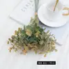 Eucalipto Artificial de 6 Galhos Folha de Dinheiro Transfronteiriço Planta Verde para Casamento ao Ar Livre Decoração de Interior para Casa Flores Artificiais