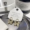Pendientes de lazo de perlas de primavera temprana, aguja de plata S925, versátiles, elegantes, modernos, para dama, suaves, micro incrustaciones de circonita