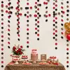 Nuevo Estilo Transfronterizo Estampado de Leopardo Cereza Decoración para Fiesta de Cumpleaños Set Bandera de Tirar Estampado de Leopardo Rojo Colgantes Espirales Redondos Adornos Pastel