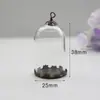 Joias DIY Acessórios Feitos à Mão Pingente com Tampa de Vidro Transparente Garrafa de Vidro Pingente com Base de Renda Fabricante de Pingentes Atacado