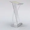 Suministro de Atril Acrílico Transparente, Plataforma para Discursos, Mostrador Frontal, Escritorio para Anfitrión Iluminado con LED, Mostrador de Información, Atril de Escenario