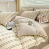 Categoría a Juego de Cuatro Piezas para Maternidad e Infancia Hilo de Doble Capa Algodón Puro Lavado Funda de Edredón Completa Estilo Ins Cama Sábanas de Cama Cama de Dormitorio Sábanas de Cama Juego de Tres Piezas 4