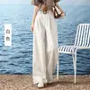 Pantalones de Algodón y Lino Nuevos para Mujer Primavera/Verano Pantalones Cortos para Mujer Pantalones Casuales Pantalones de Pierna Ancha Pantalones Populares para Mujer Venta Directa de Fábrica