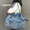 Bolsa de Compras Dobrável Verde Japonesa Viagem Ombro Portátil Espessada Bolsa de Compras de Vegetais Supermercado Bolsa Verde Bolsa de Transporte 210D