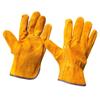 Guantes de soldador cortos de piel de vaca de dos capas, de cuero completo, resistentes al desgaste, antideslizantes, dorados, con aislamiento térmico y protección laboral.