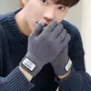 Guantes de Lana Gruesos de Terciopelo para Hombre, Resistentes al Frío, para Ciclismo al Aire Libre, Tacto Suave, Nueva Colección Otoño-Invierno Transfronteriza
