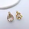 Cobre Chapado en Oro Dorado Conserva el Color Circonita Colgante Retro Forma de Gota Joyería Hecha a Mano DIY Pendientes Collar Pulsera Colgante Colgante