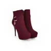 Botas Martin de tacón de aguja para mujer de comercio exterior transfronterizo para otoño e invierno, botas de mujer versátiles de corte bajo, cremallera lateral de color liso, tacón ultraligero, botas de talla grande
