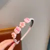 Faixa de Cabelo de Tecido com Dentes Antiderrapante de Coelhinho de Desenho Animado Doce com Flores para Prender o Cabelo de Crianças Acessório de Faixa de Cabelo Versátil Não Machuca o Cabelo Pressionando o Cabelo