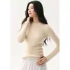 Suéter de Cashmere Vermelho Minimalista com Gola Redonda para Bebê, Slim, Macio, Felpudo, Emagrecedor, Camada Base, Tricô Quente