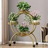 Suporte para Flores Sala de Estar Chão Removível com Rodas Suporte para Vaso de Flor Pothos Ferro Multicamadas Varanda Suporte para Flores Casa Chão