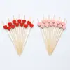 Corazón Rojo Corazón Rosa Corazón de Fruta Corazón de Durazno Brochetas Día de San Valentín Festival Qixi Regalos para Fiestas Decoración de Cócteles Brochetas de Bambú