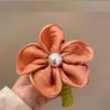 Anillo para el cabello con forma de flor de perla y ambiente veraniego para el intestino grueso, estilo hada, banda de goma de alto valor de color, cuerda para el cabello de cola de caballo 2024