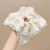 Scrunchie de laço estilo coreano para mulheres, atmosfera de outono e inverno, elástico de cabelo de lenço quadrado, elástico de cabelo de alta qualidade, corda de cabelo, faixa de cabeça