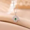 Yiluyin Prata Esterlina S925 Pingente Trevo de Quatro Folhas Rombo Geométrico Quadrado Moda Luxo Leve Versátil Elegante Conjunto de Colares
