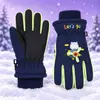 Crianças de 3 a 17 anos, crianças luvas infantis grossas à prova de frio, à prova d'água, à prova de vento, antiderrapantes, quentes, de algodão para neve para esqui, inverno