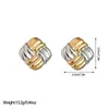 Estilo Ins de Celebridad de Internet Europeo y Americano Pendientes Asimétricos Cóncavos y Convexos de Acero Inoxidable Color Oro de 18K Pendientes Personalizados de Moda Tendencia