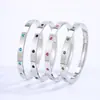 Kajia Moda Pareja Pulsera de Acero de Titanio de Diez Diamantes Que No Se Desvanece, Aliento de Bebé de Moda, Pulsera de Acero Inoxidable de Alta Gama para Niñas