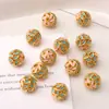 Cuentas Redondas de Cloisonné Coloridas con Goteo de Aceite de 10 mm Llavero de Cordón con Cuentas Hecho a Mano para DIY Accesorios de Material para Joyería