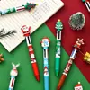 Caneta Esferográfica de Natal 4 Cores Caneta Multifuncional para Diário Caneta de Tinta a Óleo Colorida para Estudante Prêmios Infantis Presente de Feriado Caneta Multicolor