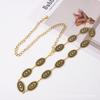 Estilo étnico vintage esculpido corrente de prata antiga vintage corrente de cintura de metal Spice Girl vestido calças cinto decorativo
