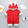 Ropa de Conejo de Dibujos Animados Ropa de Bebé con Orejas de Conejo Ropa Gruesa de Algodón Cálida para Gatear Ropa de Invierno de Dibujos Animados de Una Pieza