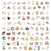 100 adesivos transparentes fofos de gatinhos de desenho animado, material PET, adequados para decorar planners, guitarras, cadernos, e são à prova d'água
