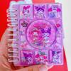 Cuaderno Espiral de Mascotas Lindas, Cuaderno de Agitador de Arena Líquida Kuromi de Alto Valor, Cuaderno para Estudiantes, Diario Portátil