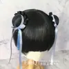 Subcultura Chunli Bolsa de Cabelo Cabeça de Bola Estilo Chinês Y2K Coque Adorno de Cabelo Acessórios de Cabelo Sexy lolita Franja Grampo cos