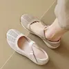 Comercio exterior, suela blanda, nueva colección primavera/verano, suela gruesa, piel suave, zapatos casuales para mujer 2026, tacones de cuña cómodos, sandalias caladas