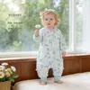 Bibi Bay Ropa Infantil Anyang Saco de Dormir Infantil Bebé Clase a Estilo Primavera y Otoño Gasa Piernas Divididas Algodón de Bambú Delantero Cuatro Trasero Cuatro