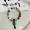 Suministro de fábrica estilo nacional arte hecho a mano cerámica círculo único estilo nacional retro irregular Red social pulsera joyería