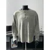 Novos Tops Masculinos para a Primavera de 2026 com Textura Floral Única, Ombro Caído Relaxado, Mangas Longas, Camisa Básica Casual Plus Size