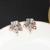 Pendientes de plata S925 con forma de perla, dorados de 14 quilates, con aguja, para mujer, con diseño de temperamento vacío.