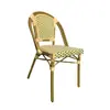 Mesa y Silla de Estilo Francés para Exterior Balcón Silla de Ratán Silla de Ratán Juego de Tres Piezas Cafetería Tienda de Té con Leche Casa de Huéspedes Silla de Comedor Vintage para Exterior